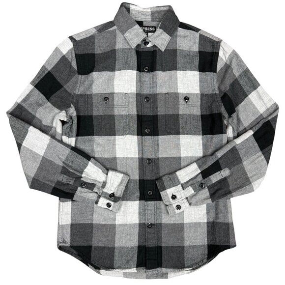 EUC Men's EXPRESS Flannel Button-Down Plaid Shirt | Size‎ XS - Picture 1 of 6
